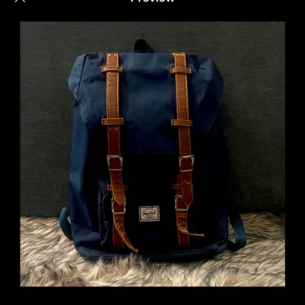 Herschel Supply Company Dark Blue and Tan Backpack